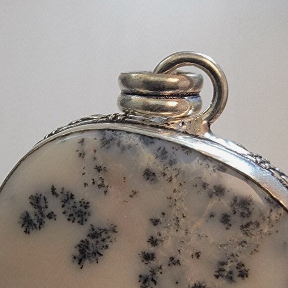 Necklace Pendants Dendritic Opal Handmade Jewelry Sterling Silver Bezel Setting - Picture 10 of 10
